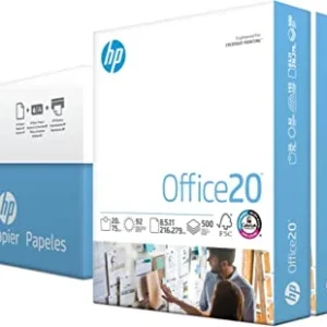 HP Printer Paper | 8.5 x 11 Paper | Office 20 lb | 3 Ream Case – 1500 Sheets | 92 Bright | Made in USA – FSC Certified | 112090C
